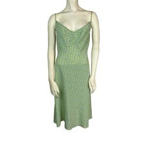 Express Green Sun Dress Y2K 90s Style 5 / 6 Grunge Retro Floral Sundress